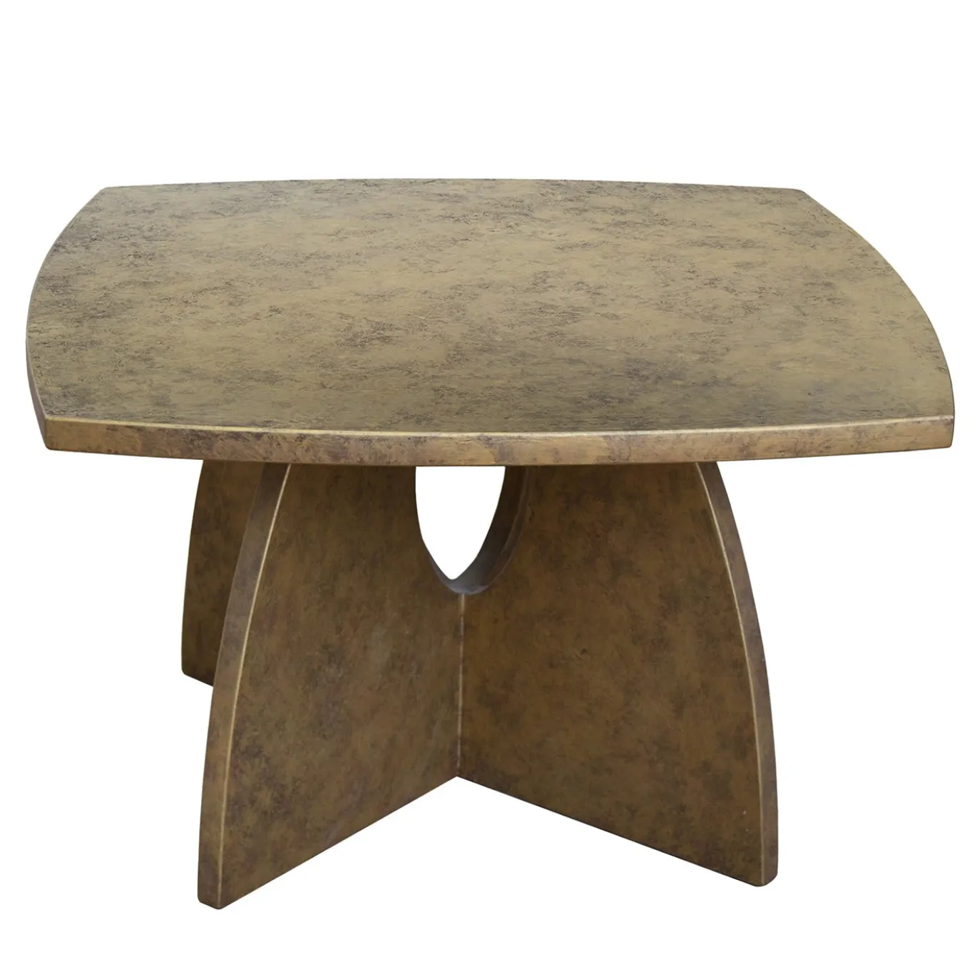 Tavolino da caffè quadrato Arkos grande in legno bronzo dorato