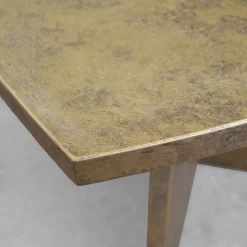 Tavolino da caffè quadrato Arkos grande in legno bronzo dorato