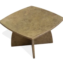 Tavolino da caffè quadrato Arkos grande in legno bronzo dorato