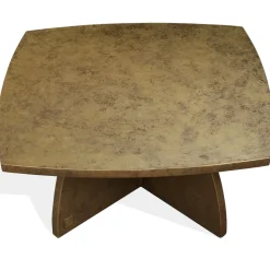 Tavolino da caffè quadrato Arkos in legno bronzato dorato