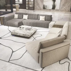 Tavolino da caffè quadrato con top in marmo grigio