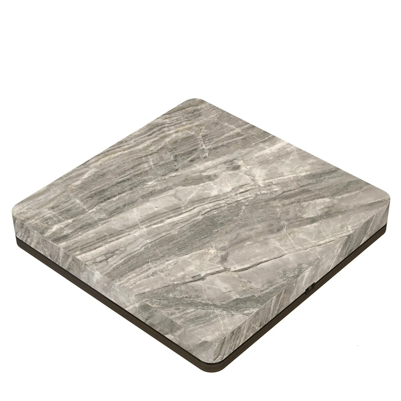 Tavolino da caffè quadrato con top in marmo grigio