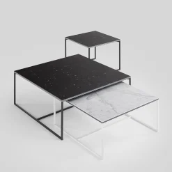 Tavolino da caffè quadrato Fillo in marmo nero Marquina