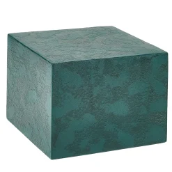 Tavolino da caffè quadrato Monolite Stone in resina blu-verde
