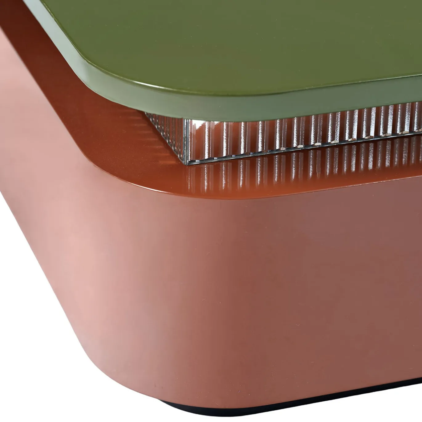 Tavolino da caffè quadrato verde e marrone Thelma & Louise