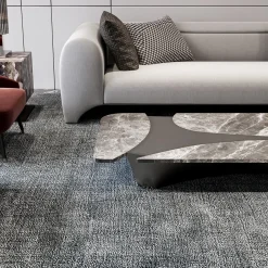 Tavolino da caffè Rasine Jolie con piano in marmo grigio e struttura in metallo