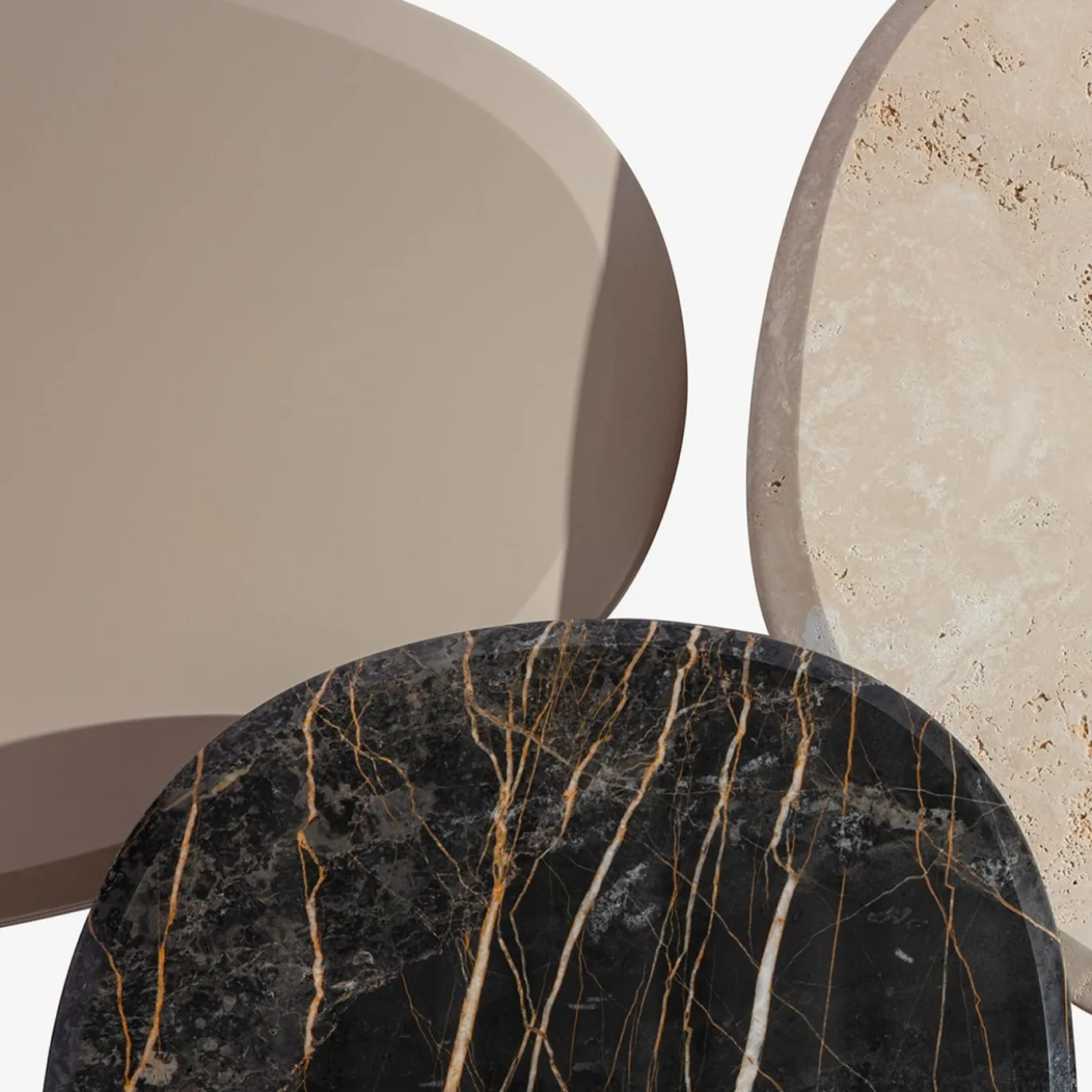 Tavolino da caffè rosso Pebble M con piano in marmo