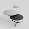 Tavolino da caffè rotondo Fillo in marmo nero Marquina