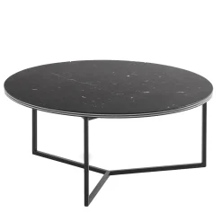 Tavolino da caffè rotondo Fillo in marmo nero Marquina