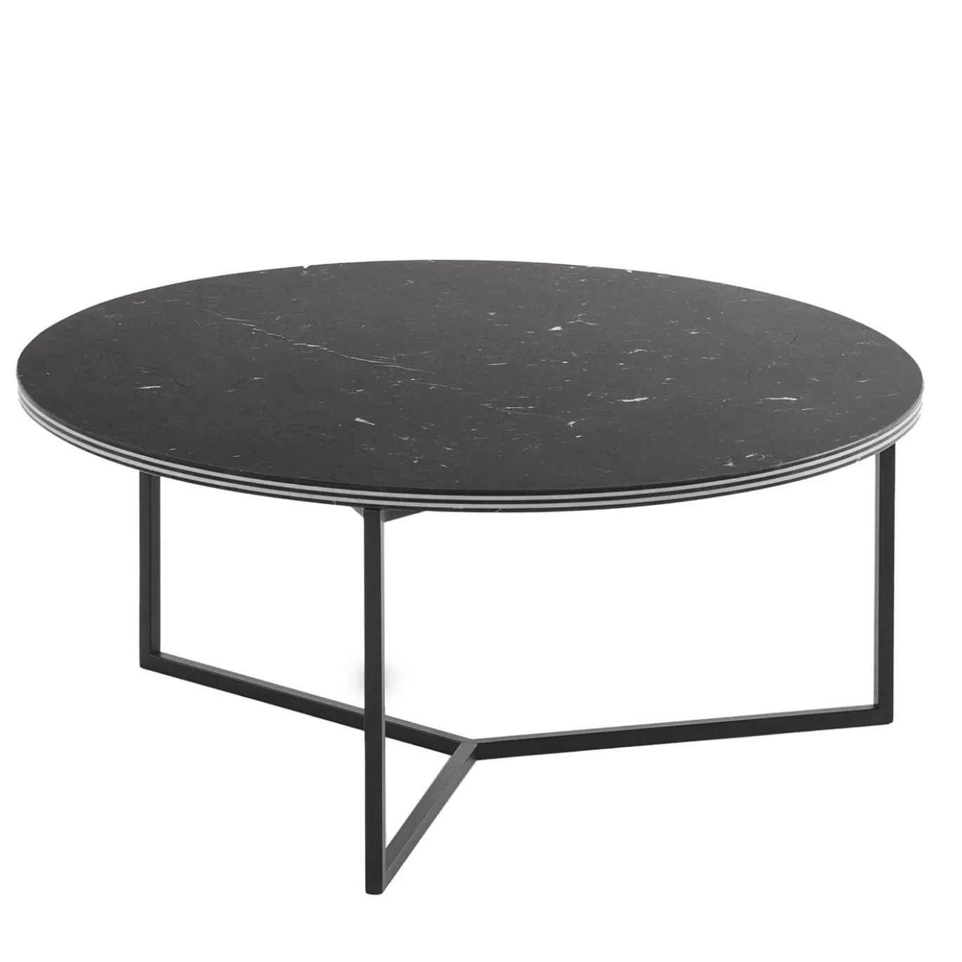 Tavolino da caffè rotondo Fillo in marmo nero Marquina