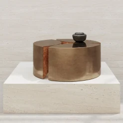 Tavolino da caffè rotondo in bronzo JeanJean