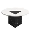 Tavolino da caffè rotondo in marmo nero e bianco Modern M di Lorenzo Zaccarin