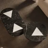 Tavolino da caffè rotondo in marmo nero Nysa M
