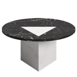 Tavolino da caffè rotondo in marmo nero Nysa M