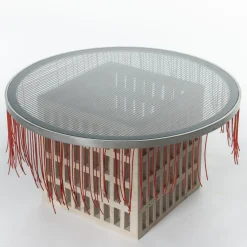 Tavolino da caffè rotondo Mimì in travertino