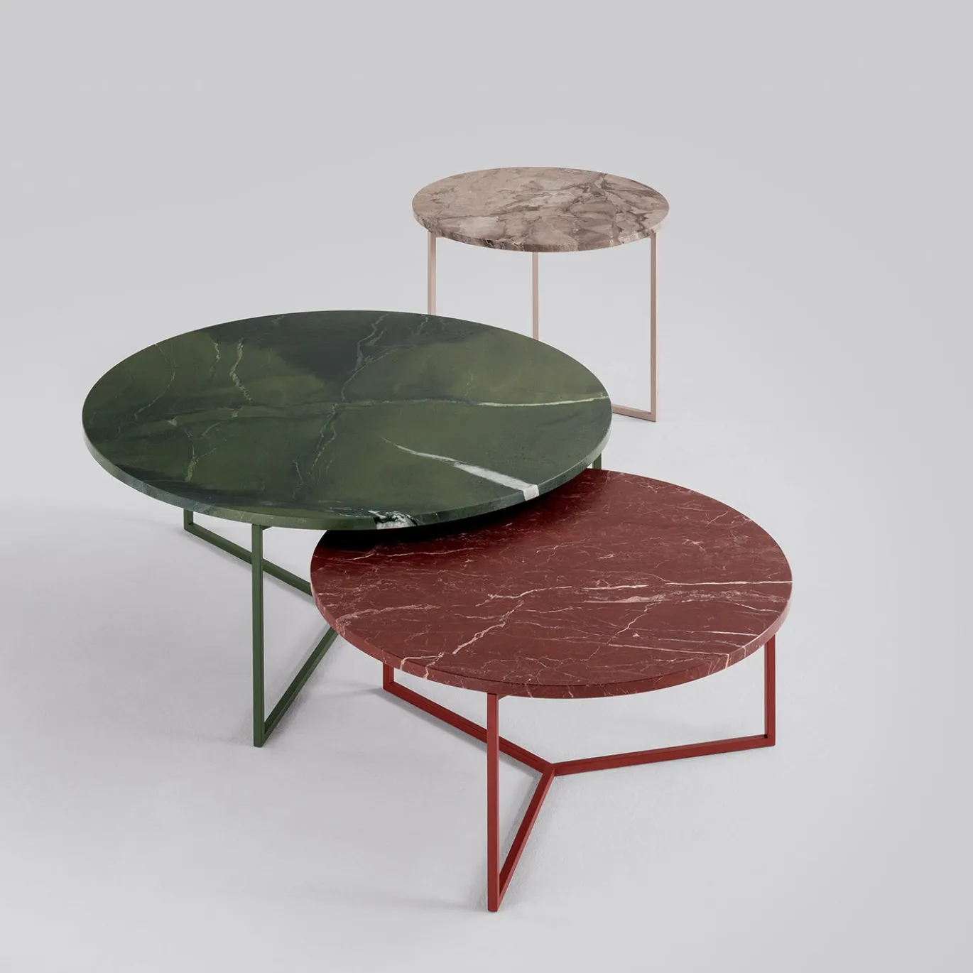 Tavolino da caffè rotondo Origo in marmo Avocatus verde