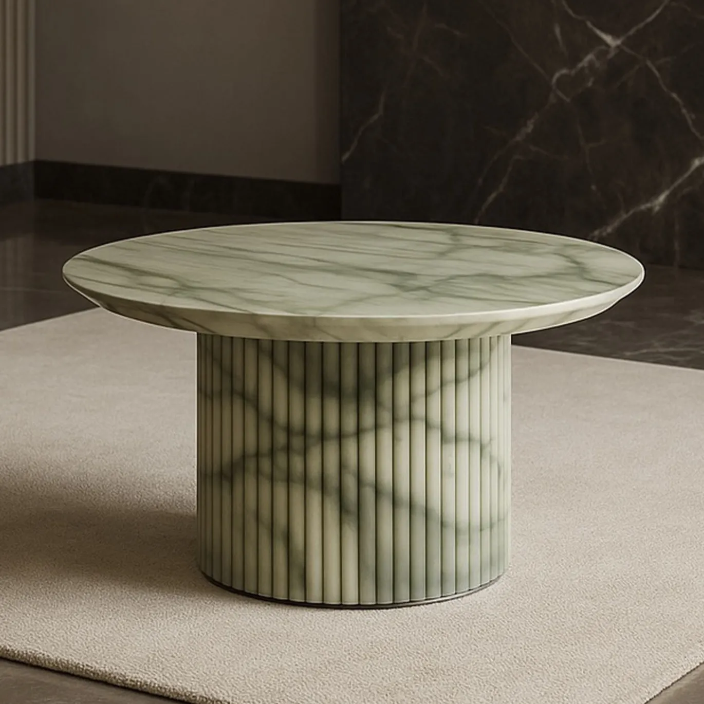 Tavolino da caffè Rullo in onice verde smeraldo di Ashley Gadeova