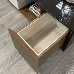 Tavolino da caffè Ryan rettangolare con piano in vetro