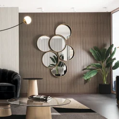 Tavolino da caffè Tholos Beige con piano in Gres Nero
