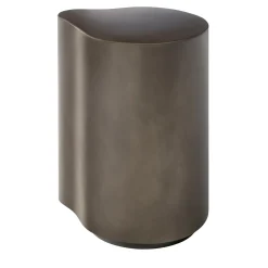 Tavolino Drop Alto in resina con finitura Peltrox e legno