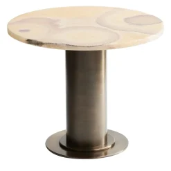 Tavolino Drum in bronzo e onice verde caff�