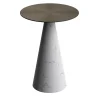 Tavolino ed071 in Marmo Bianco e Bronzo