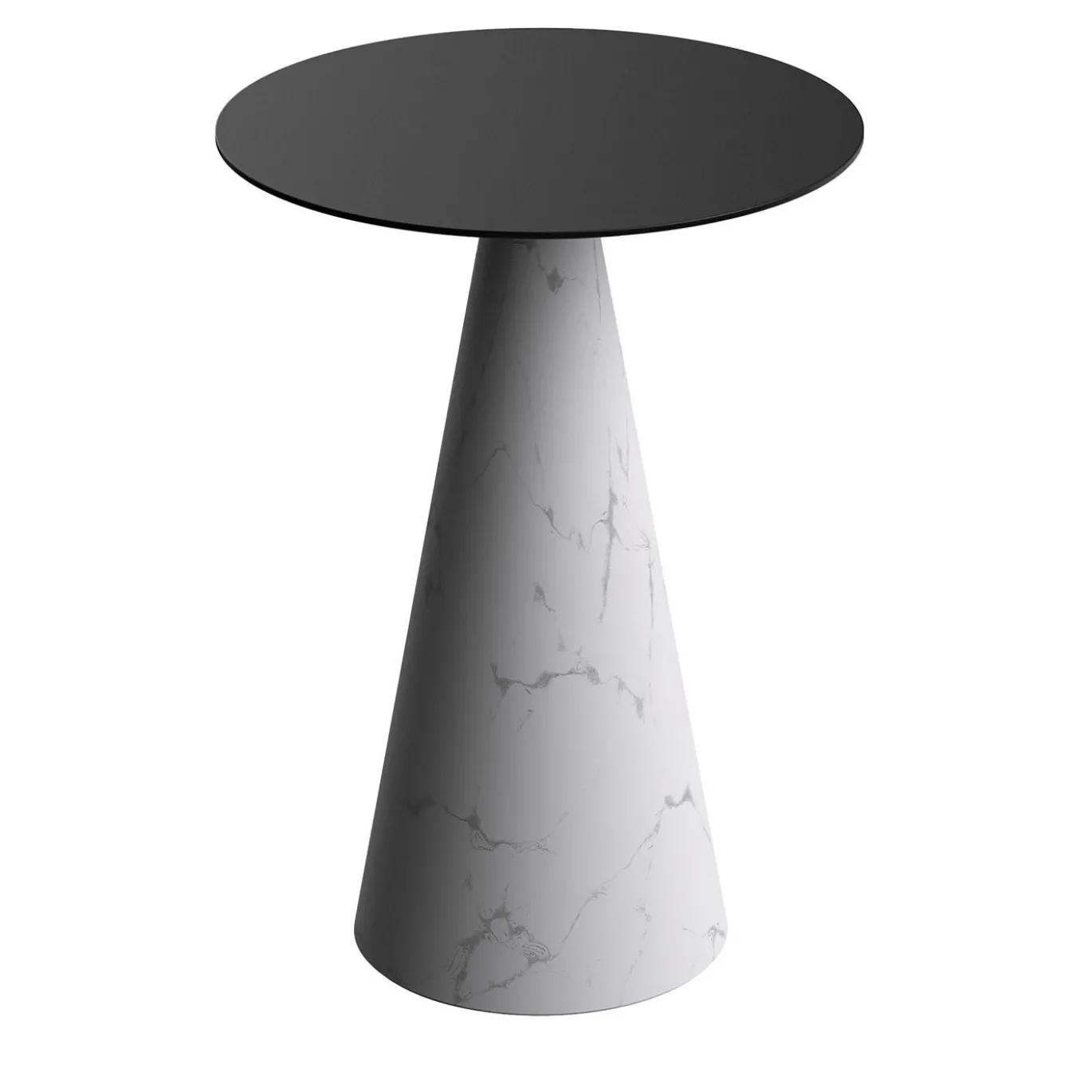 Tavolino Ed071 in marmo bianco e metallo nero