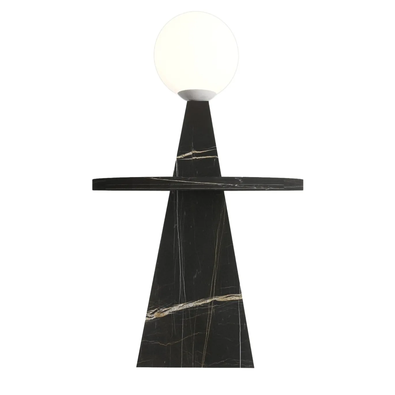 1512 Tavolino e lampada da terra in marmo nero di Sissy Daniele