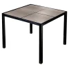 Tavolino Elementare in pelle crema e legno di rovere nero