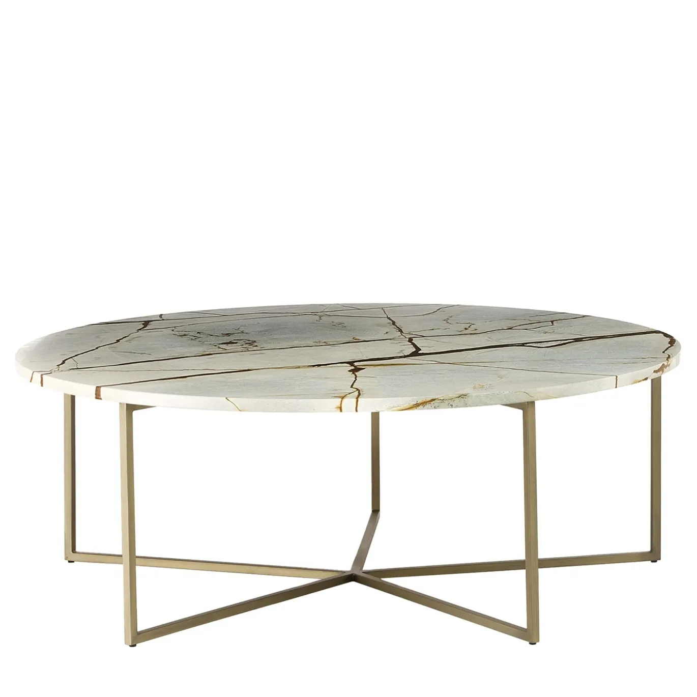 Tavolino Elliot 110 Blue Roma in quarzite e bronzo