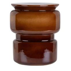 Tavolino Elya Scultoreo in ceramica marrone