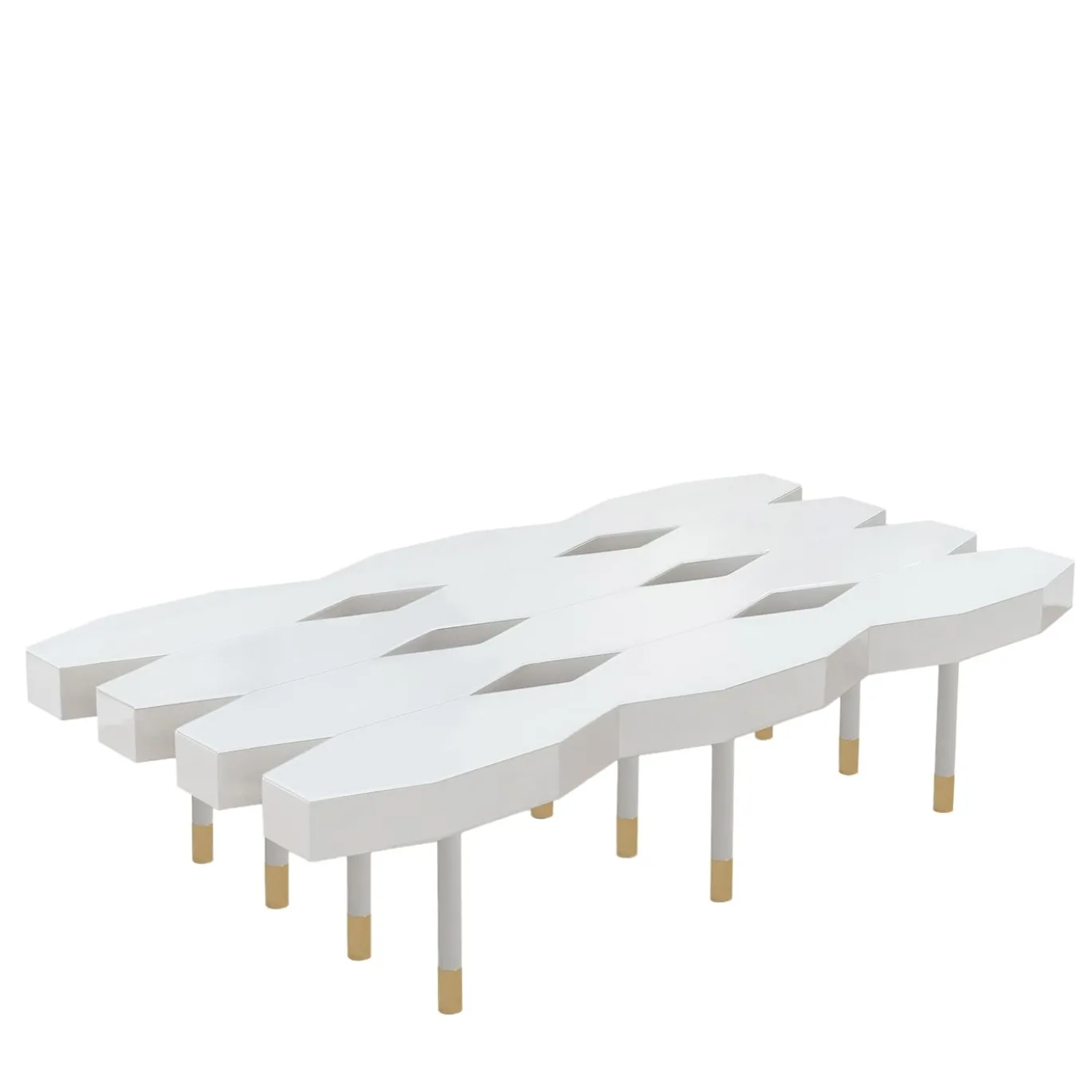 Tavolino esagonale bianco opaco