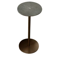 Tavolino Ester in Galuchat e Pelle Marrone