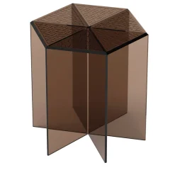 Tavolino Frank 3 in vetro Bronzo e motivo a freccia