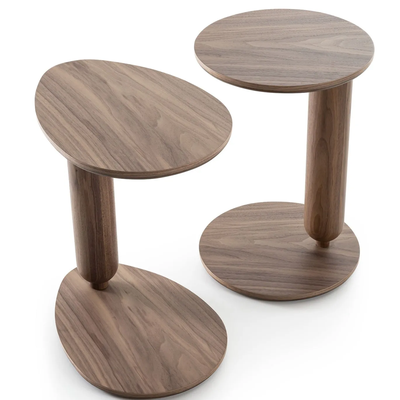 Tavolino Gio Drop in legno di noce