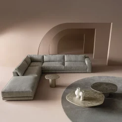 Tavolino grande Atollo con texture color champagne di CSM