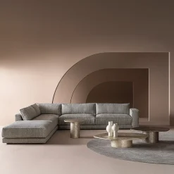 Tavolino grande Atollo con texture color champagne di CSM