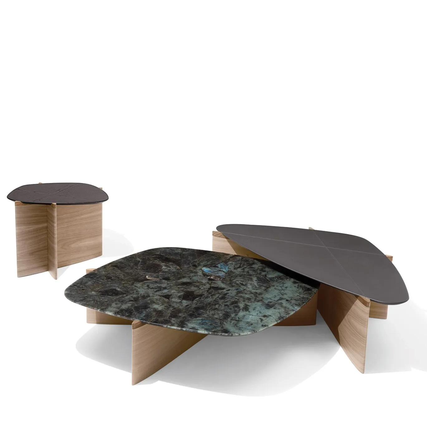 Tavolino Griffe con piano in marmo labradorite