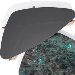 Tavolino Griffe con piano in marmo labradorite