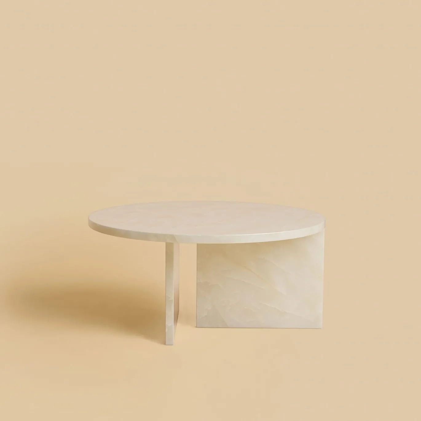 Tavolino Hashi in onice bianco