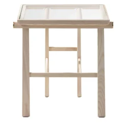 Tavolino Heiko Beige in Legno e Vetro