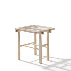 Tavolino Heiko Beige in Legno e Vetro