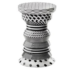 Tavolino in ceramica bianca e nera Bossanova Regina