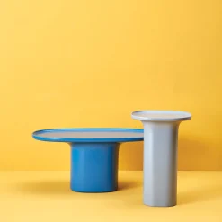 Tavolino in ceramica blu opaco Sune S
