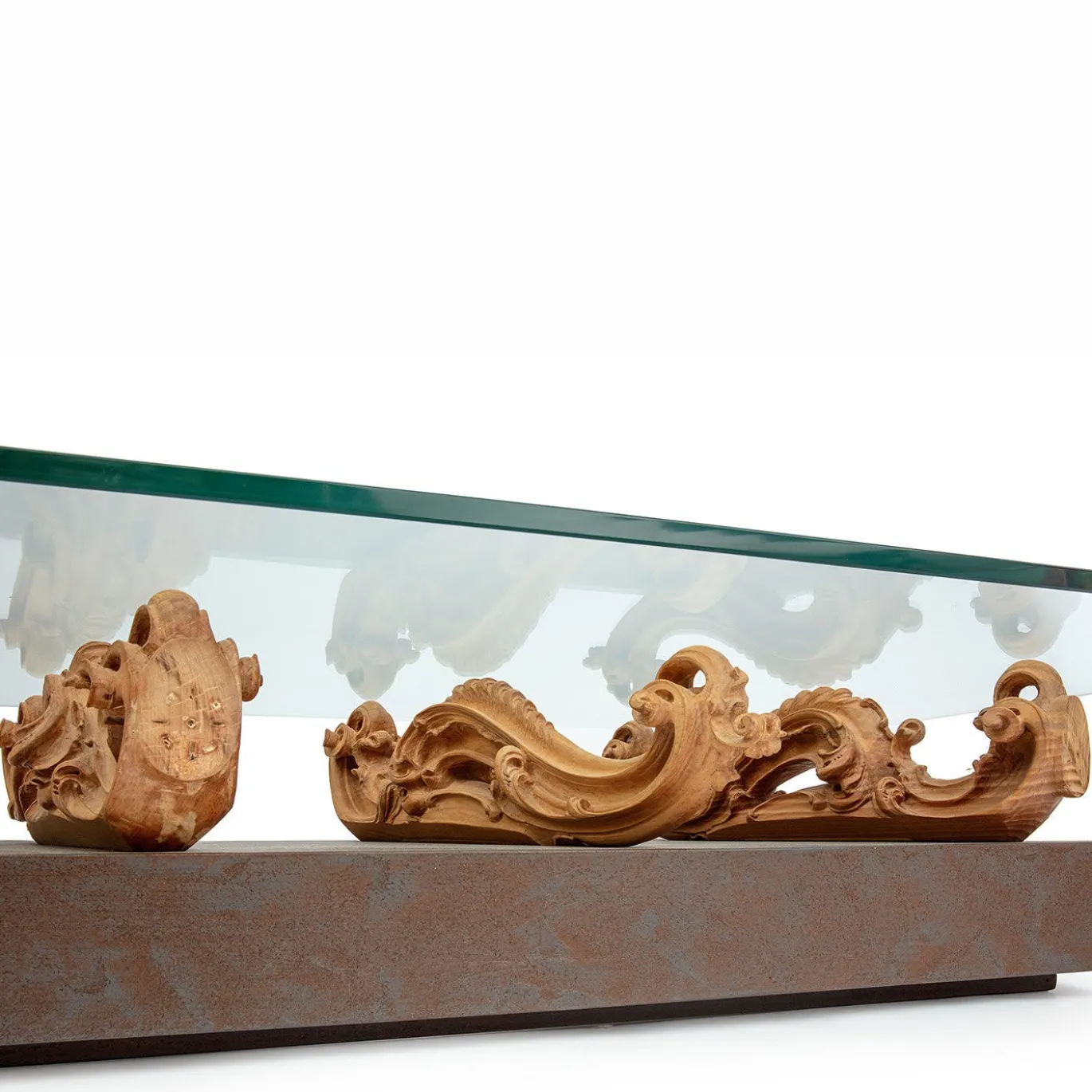 Tavolino in legno e vetro