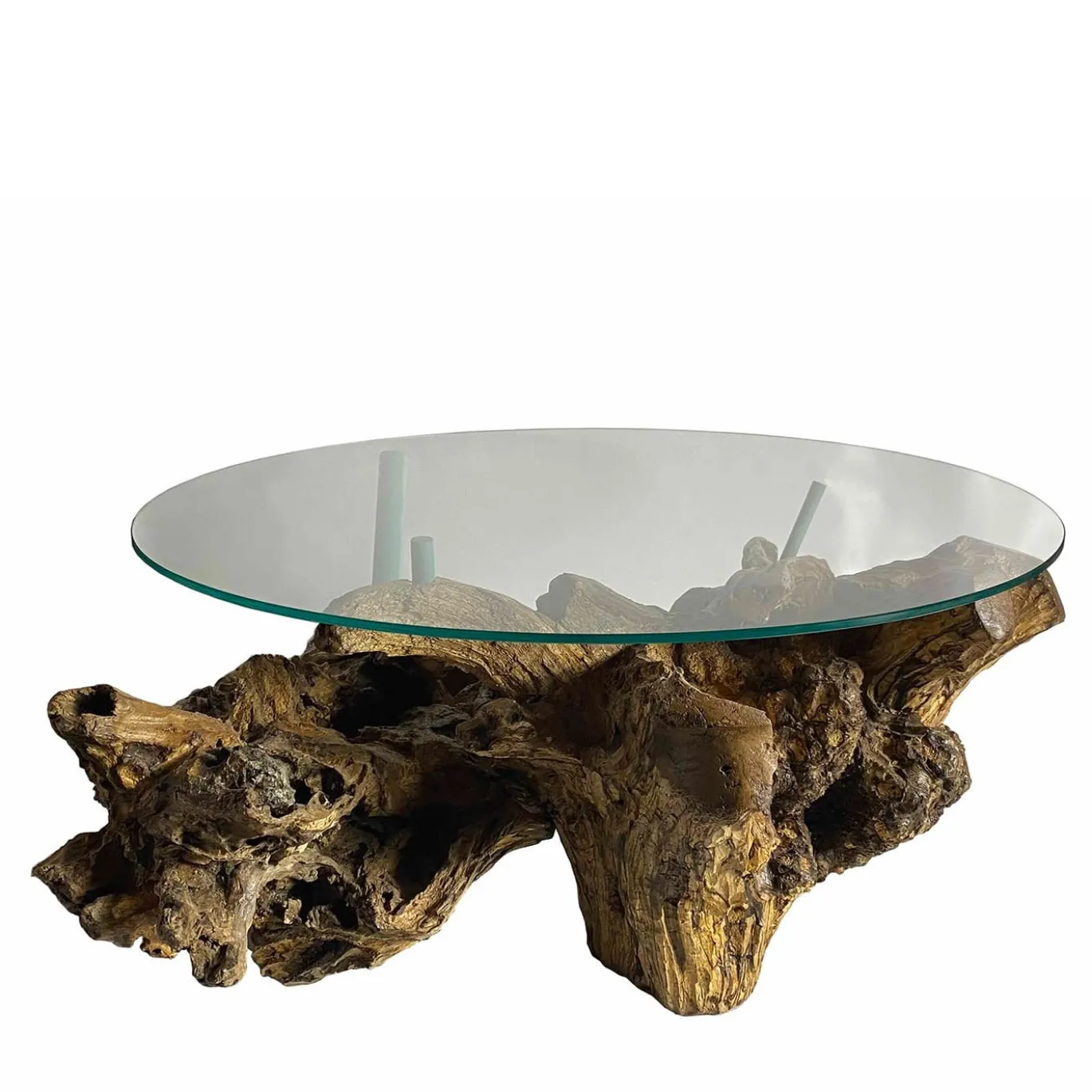 Tavolino in legno e vetro Scultura del Mare di Pietro Meccani