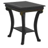 Tavolino in legno nero con top in pelle della collezione Studio Privè