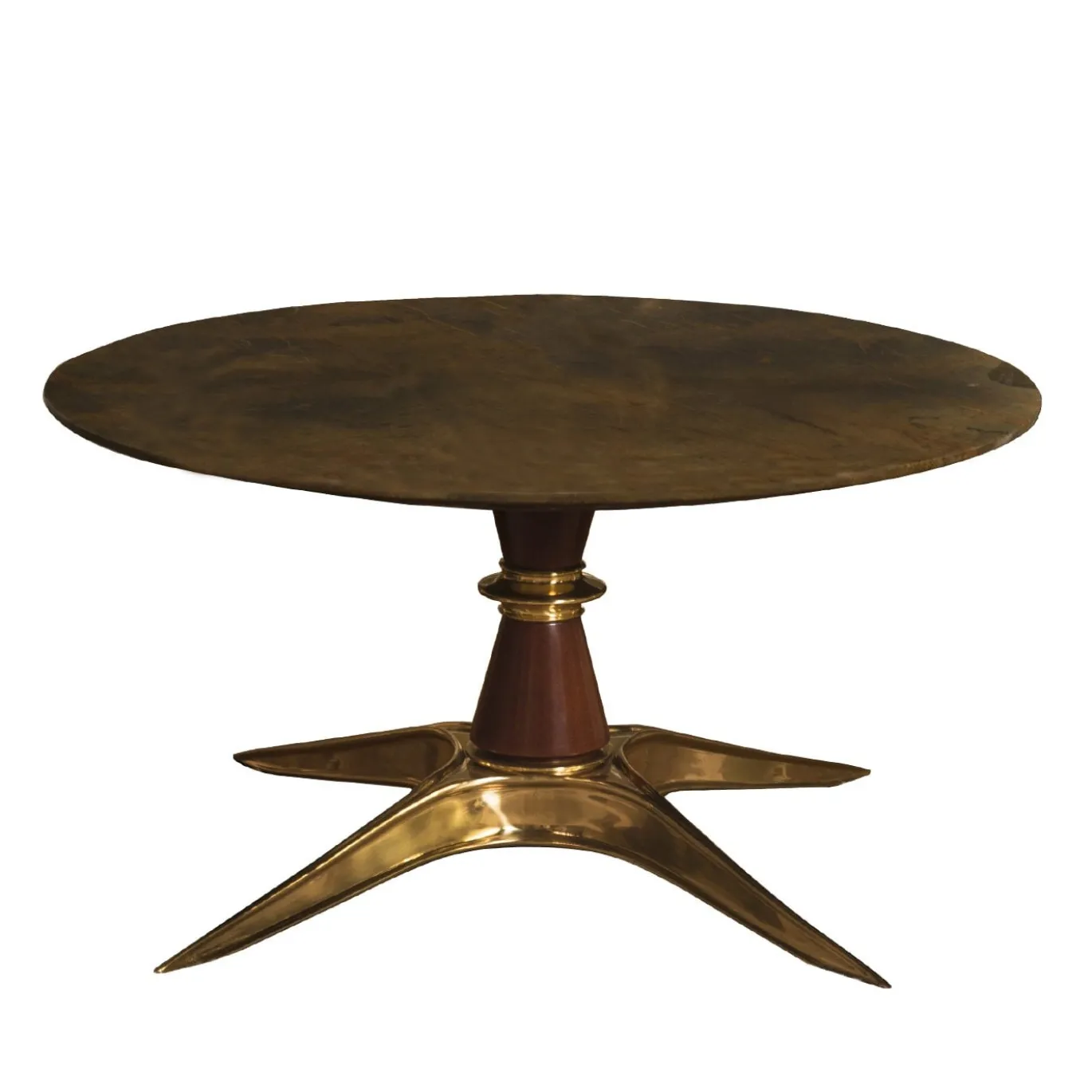 Tavolino in ottone e Terra di Siena