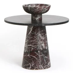 Tavolino Inside Out in marmo rosso/nero di Karen Chekerdjian #1