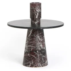 Tavolino Inside Out in marmo rosso/nero di Karen Chekerdjian #1
